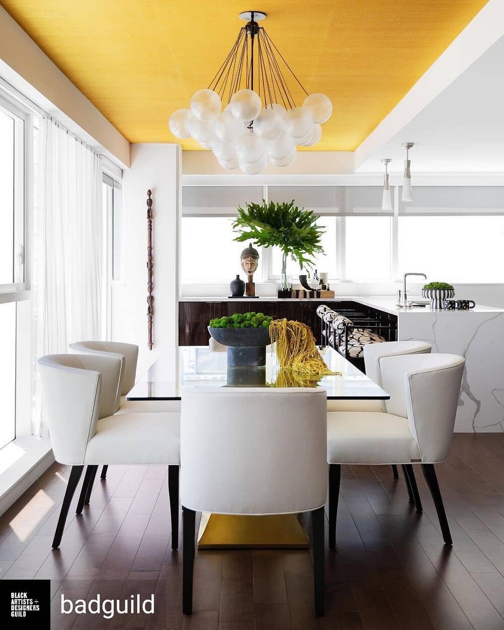 #repost @badguild:
Need a #designinspiration to brighten your day all day everyday? #BADGmaker @haldeninteriors brings the sunshine and good vibes in her latest interiors project. The space embodies happiness and warm memories for a special client who recently lost her husband. You can see the full spread in @housebeautiful magazine
📷 @brittanyambridge
.
What color would you add to your ceiling?
.
#womenshistorymonth #empoweredwomen #womensupportingwomen #empoweringwomen #womeninbusiness #womenempowermen #BlackInteriorDesigners #BlackDesigners #celebratewomen #contemporarydesign #blackcreativity